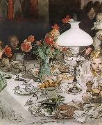 Carl Larsson Around the Lamp at Evening Germany oil painting reproduction